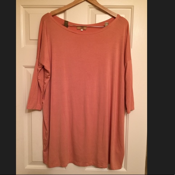 Piko Peach 3/4 Sleeve Dress Tunic L - Picture 3 of 5